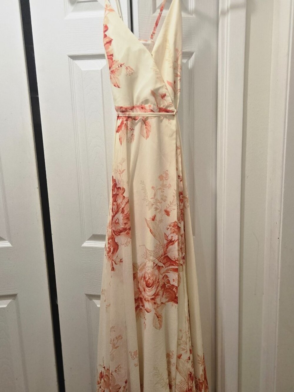 Lulus Cream and Coral Elegant Dress